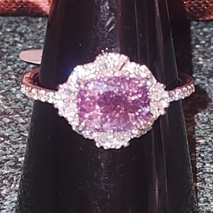 RBP7468 Beautiful Artist Size 9 Bomb Party Ring Amethyst Ice Crystal NWT